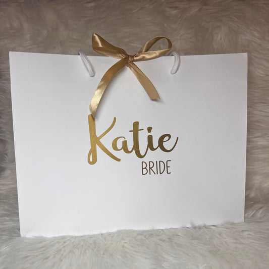 Personalised Wedding Gift Bags - White