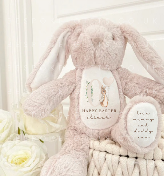Happy Easter - Personalised Bunny - Light Brown