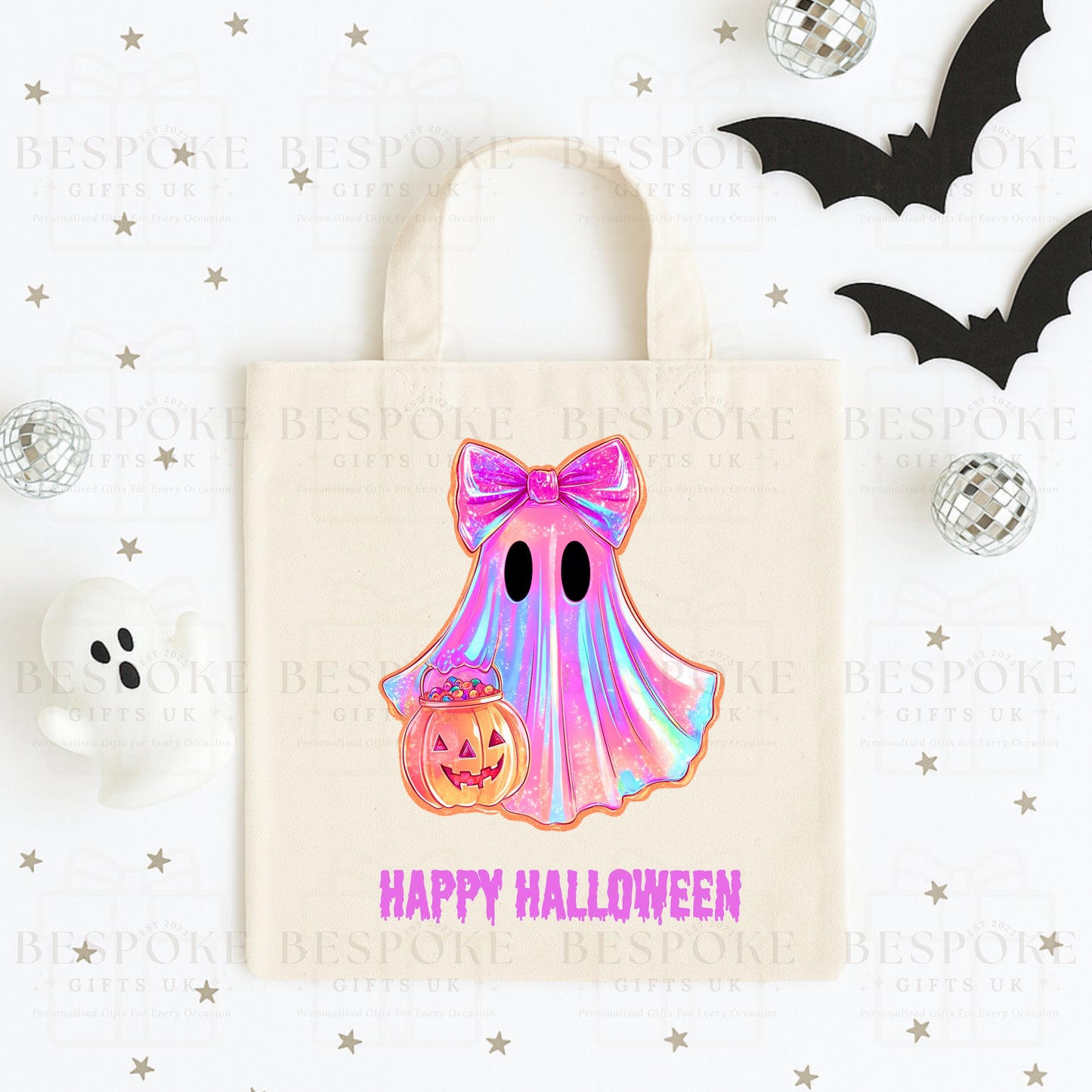Happy Halloween Iridescent Ghost - Canvas Bag