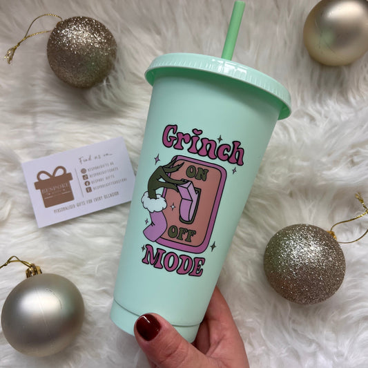 Grinch Mode On 24oz Cold Cup
