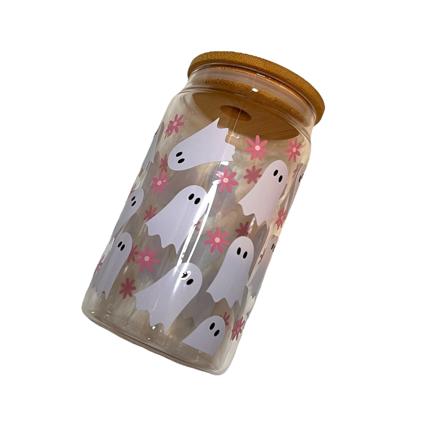 Ghosts & Flowers - 16oz Glass Tumbler