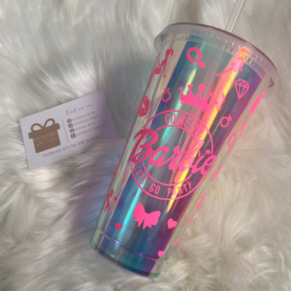 Holographic Barbie 24oz Cold Cup