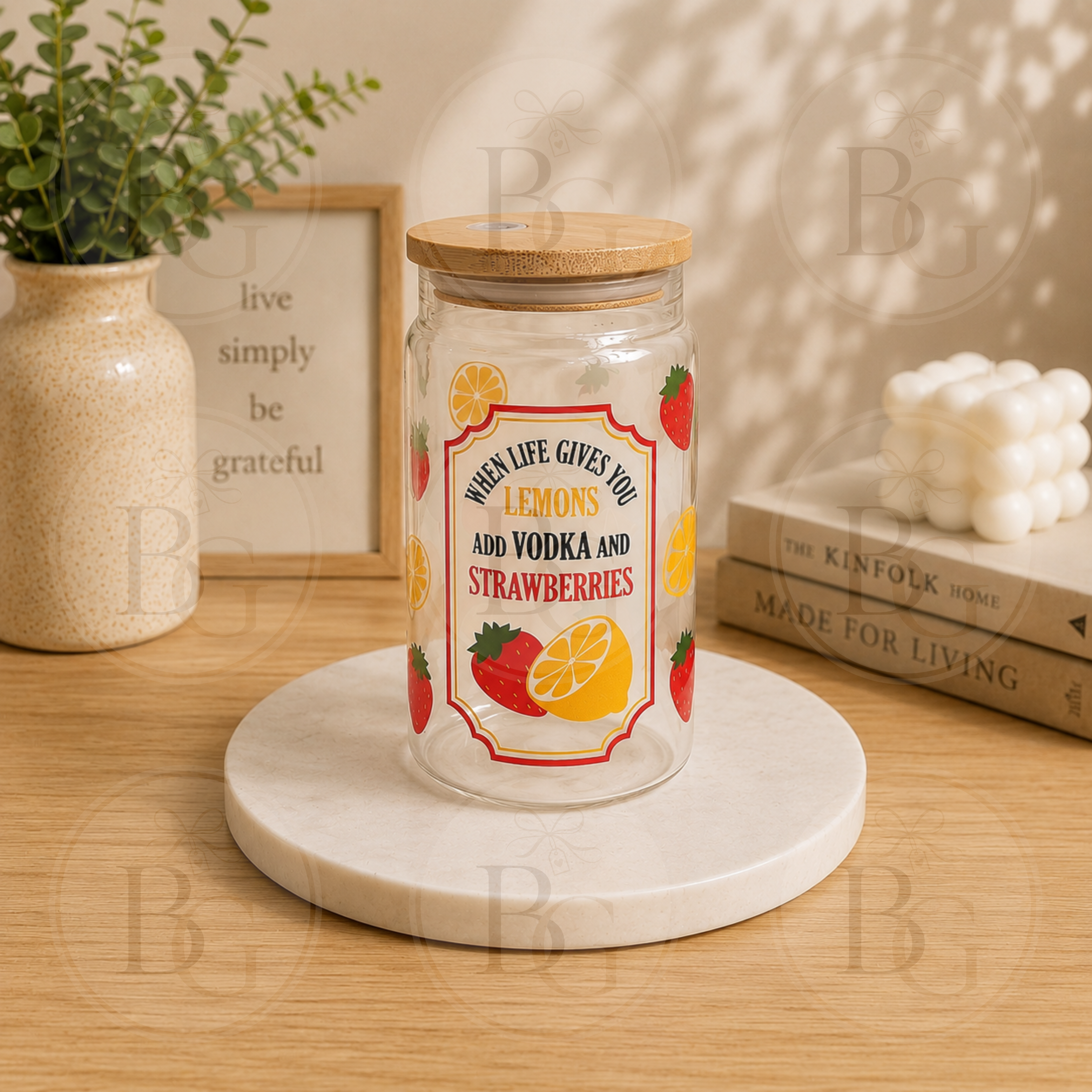 When Life Gives You Lemons Add Vodka & Strawberries  - 16oz Glass Tumbler
