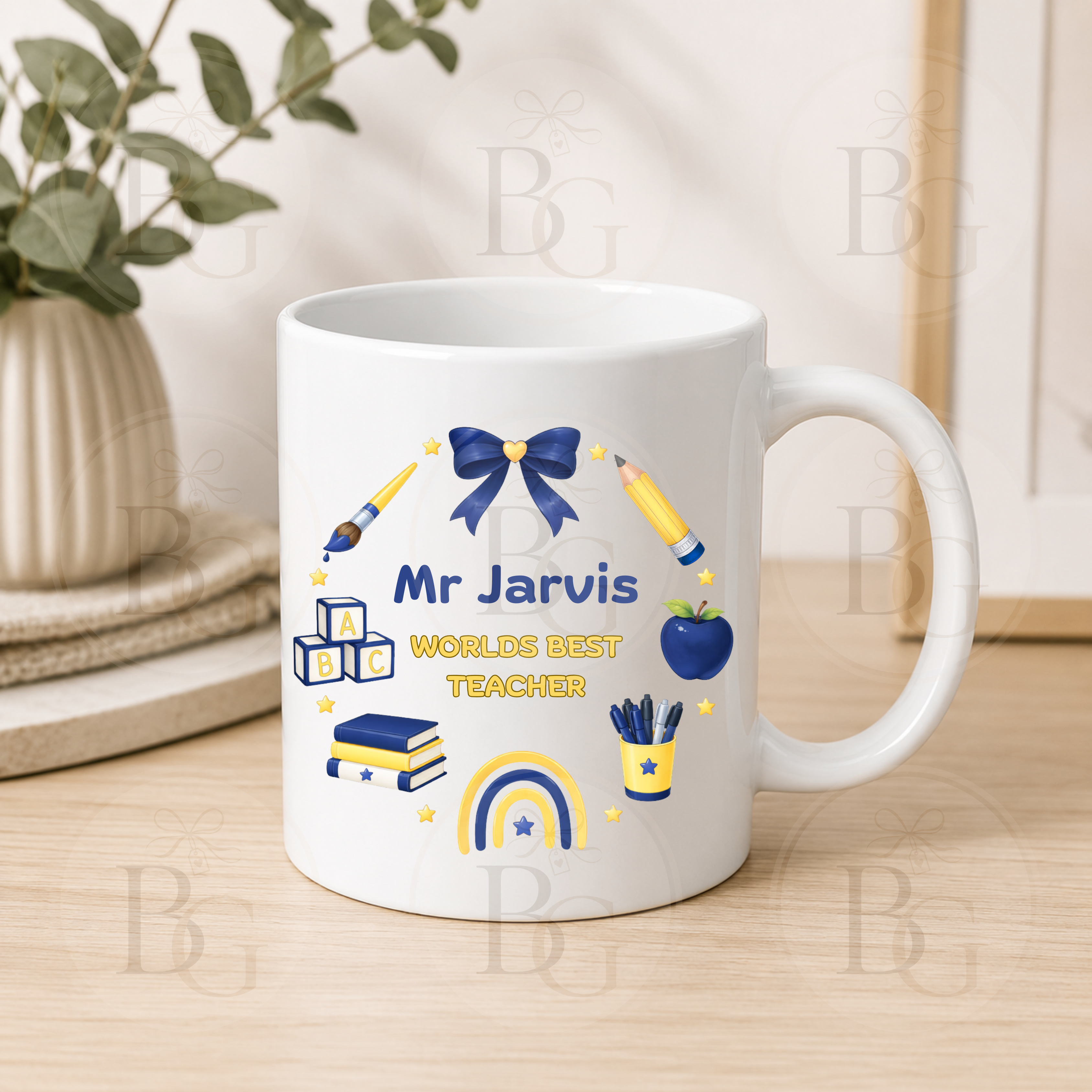 Personalised World’s Best Teacher Mug – Custom Male Teacher Thank You Gift