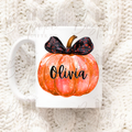 Personalised Pumpkin 11oz Ceramic Mug - Iridescent Orange