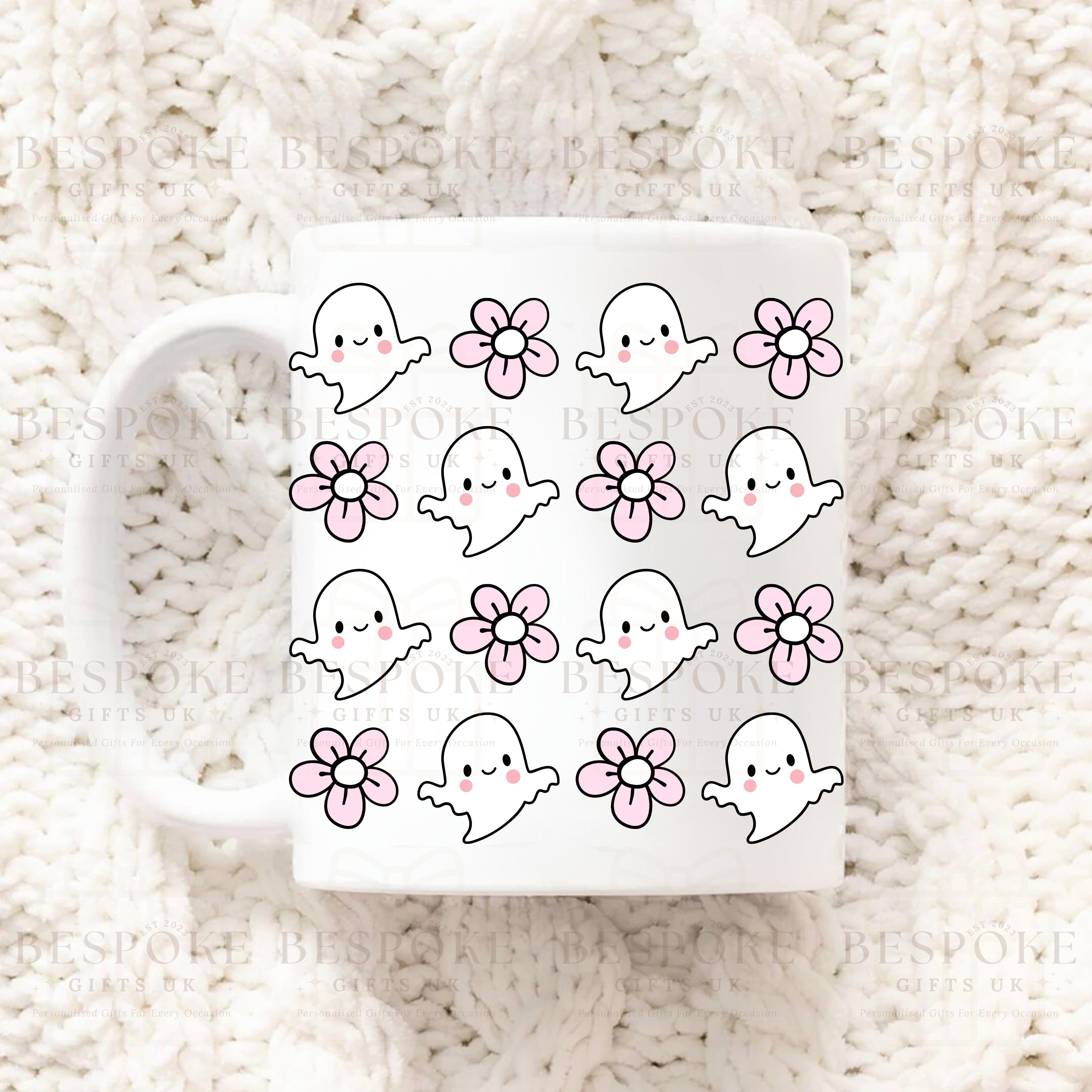 Cute Ghosts & Flowers 11oz Ceramic Mug