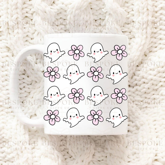 Cute Ghosts & Flowers 11oz Ceramic Mug