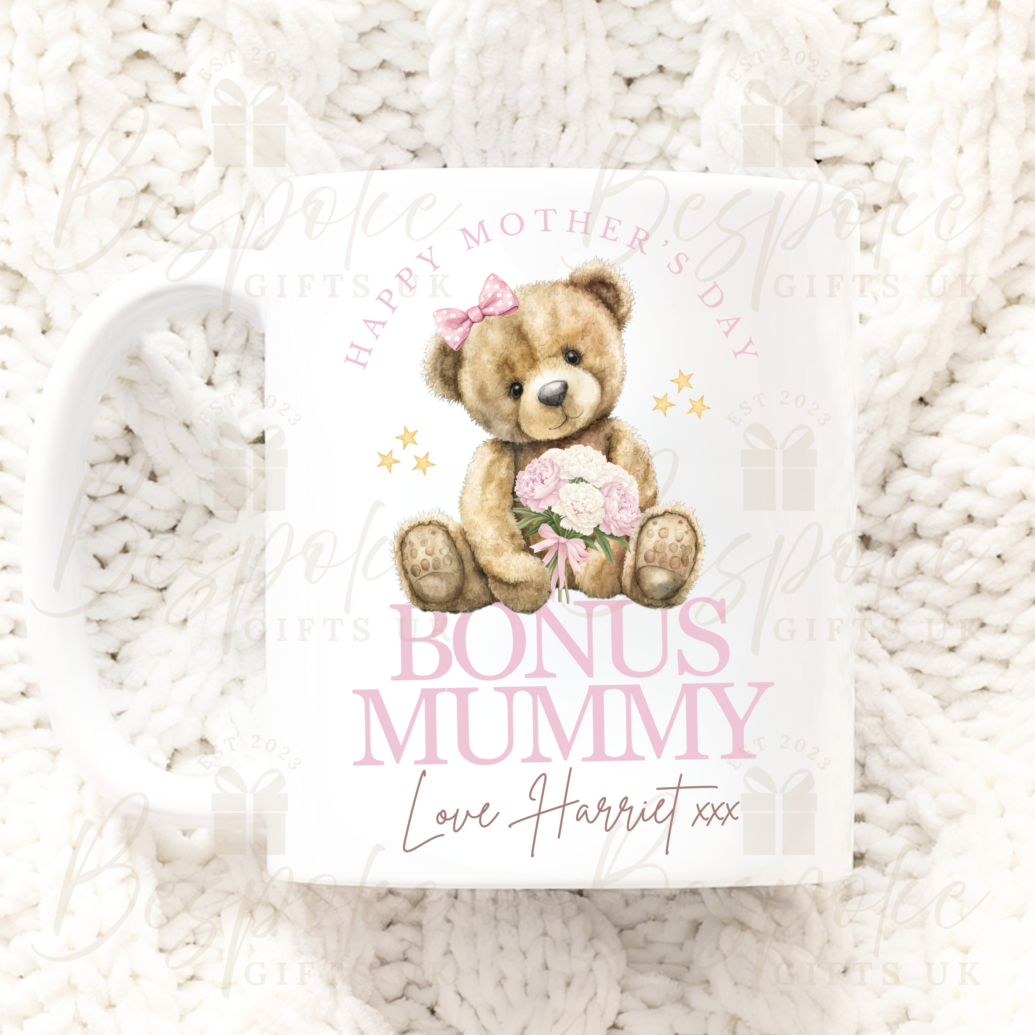 Mother’s Day 11oz Ceramic Pink Mug - Bonus Mummy