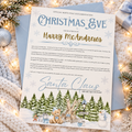 Personalised Christmas Eve Certificate & Envelope - Blue