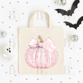 Personalised Sparkly Pink Pumpkin - Canvas Bag