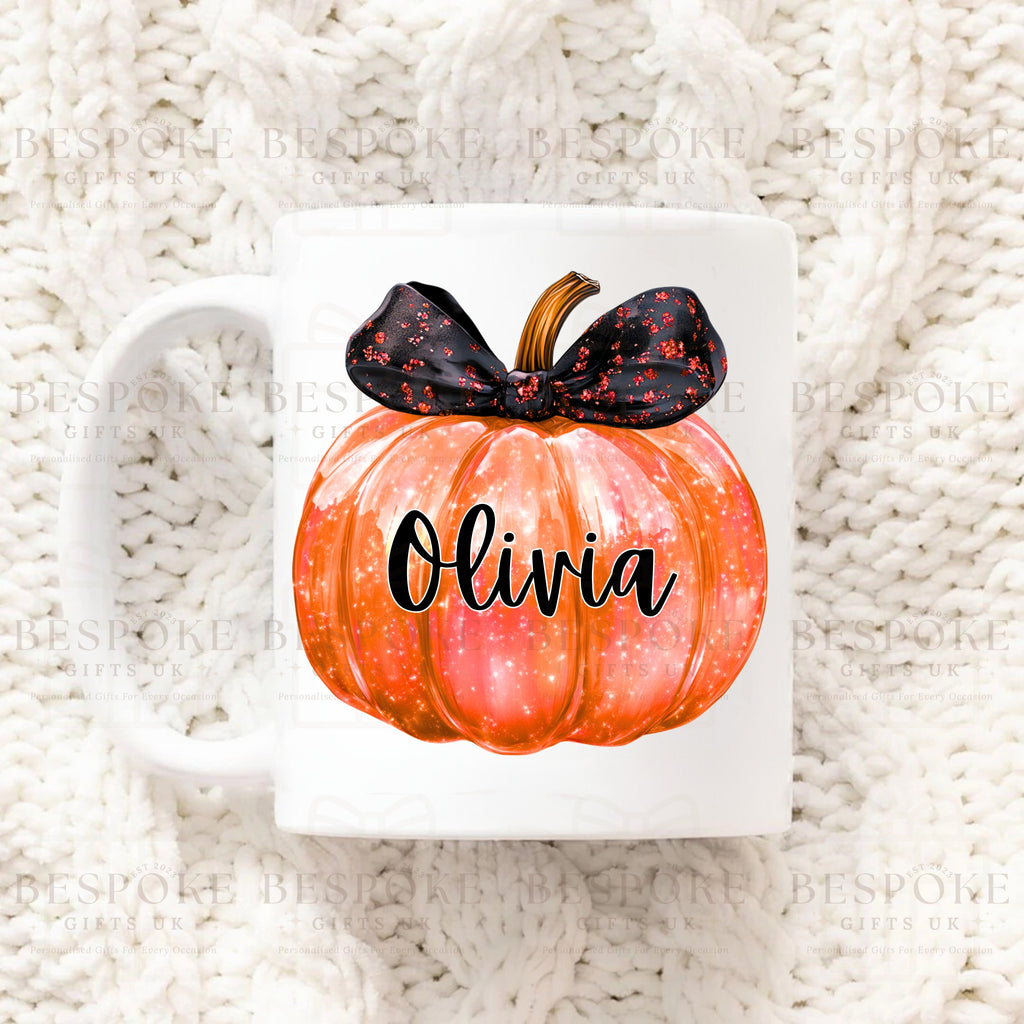Personalised Pumpkin 11oz Ceramic Mug - Iridescent Orange