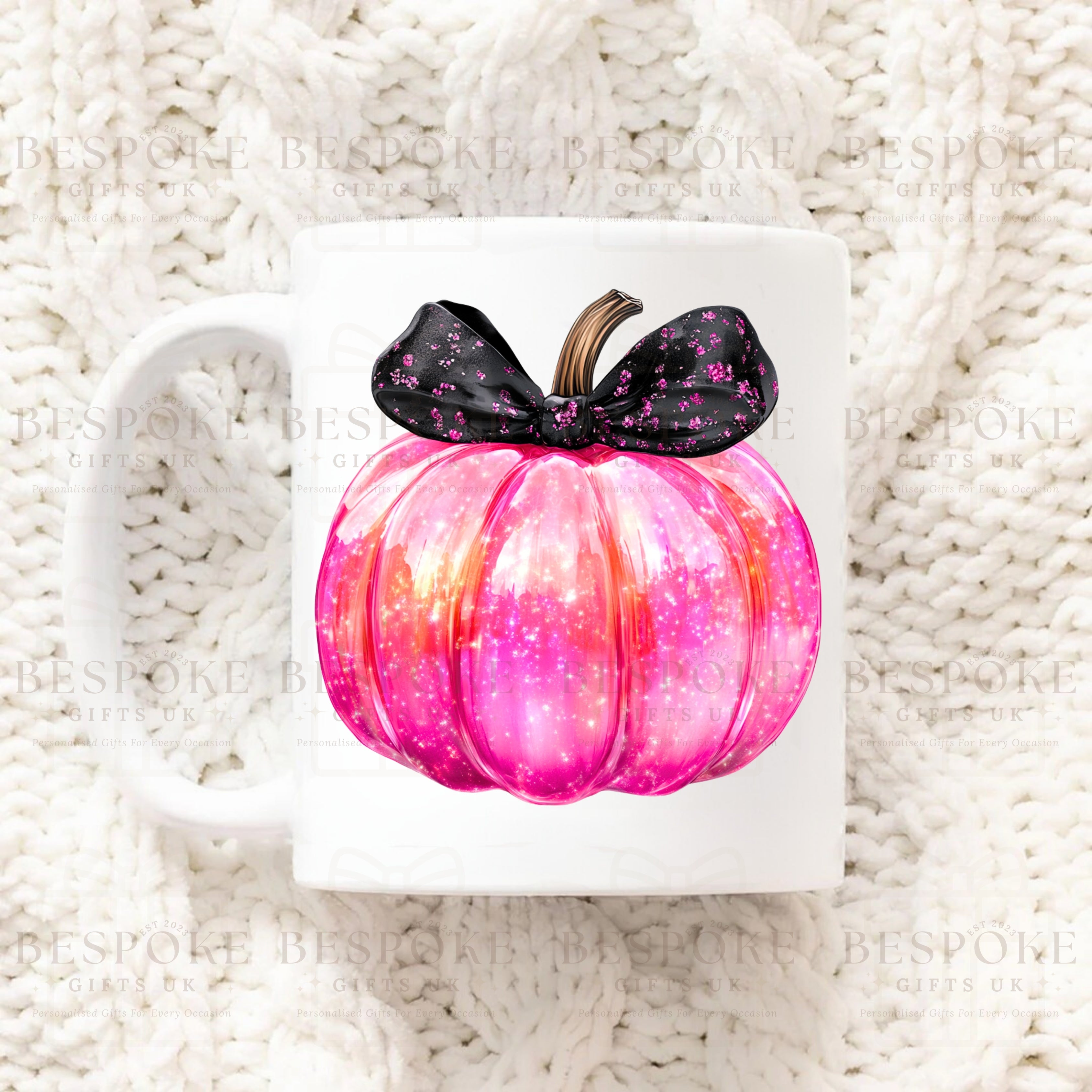 Personalised Pumpkin 11oz Ceramic Mug - Iridescent Pink