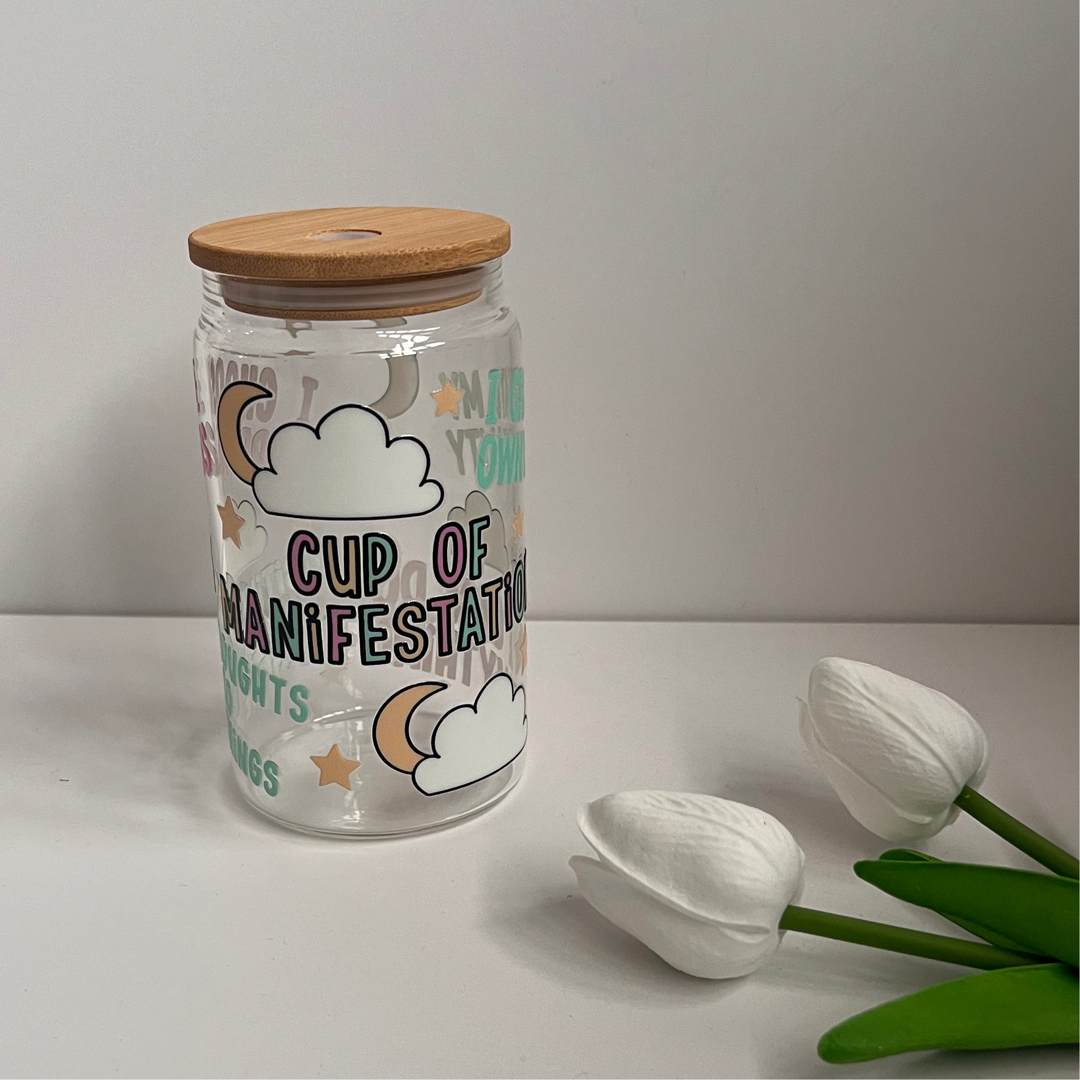 Cup of Manifestation - 16oz Glass Tumbler