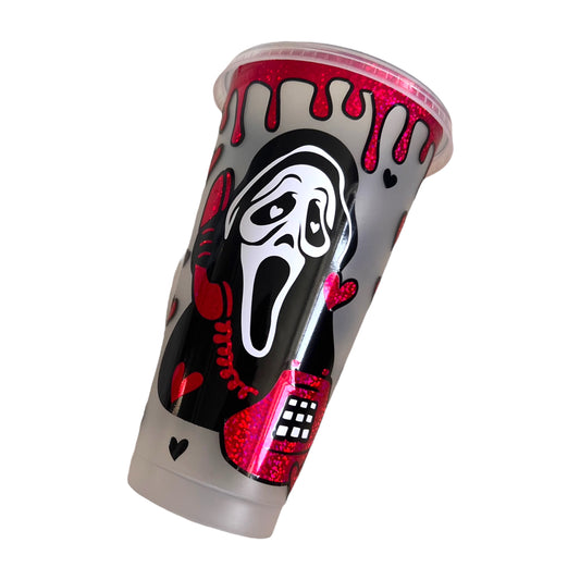 Scream Horror 24oz Cold Cup with Lid & Straw