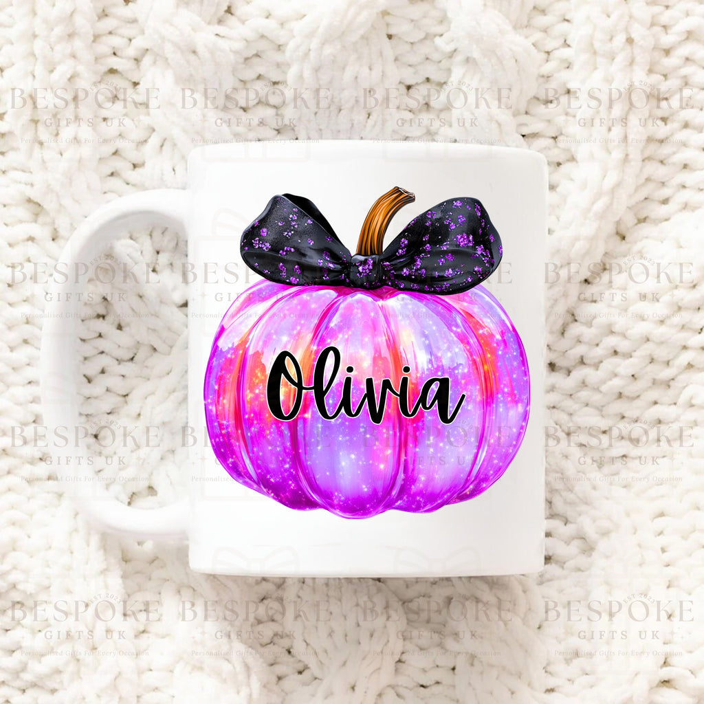 Personalised Pumpkin 11oz Ceramic Mug - Iridescent Purple