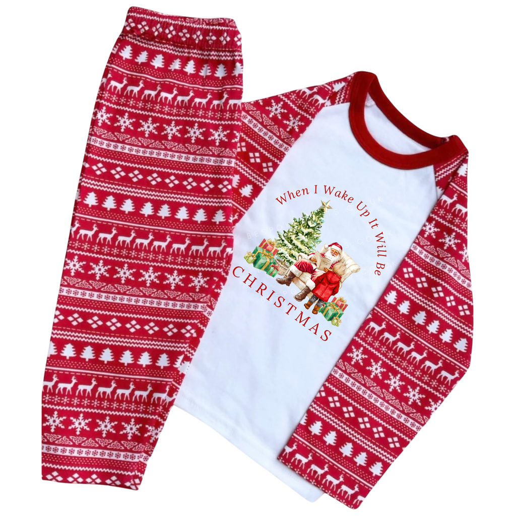 When I Wake Up It Will Be Christmas Pyjamas - Boy Design