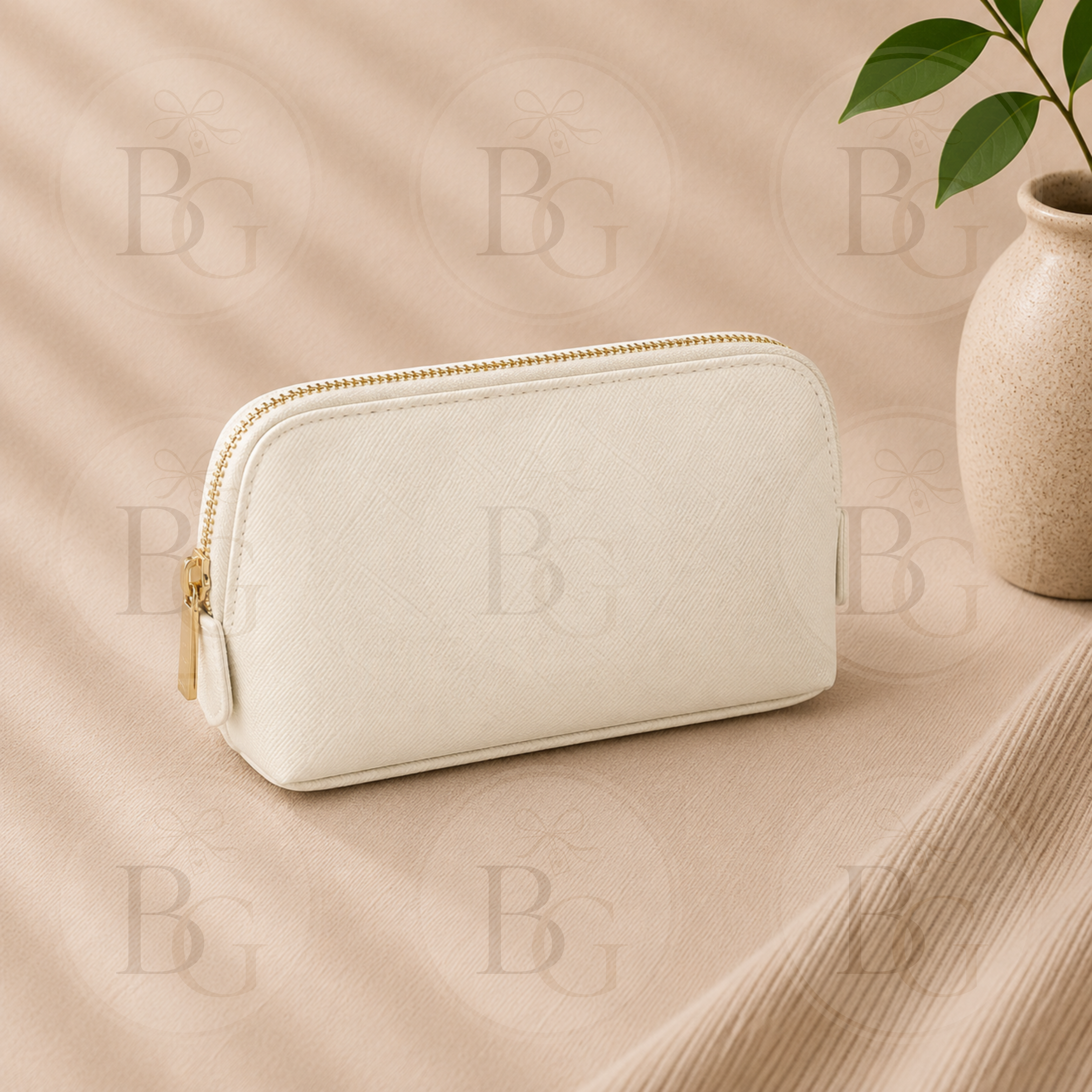 Monogrammed Small Cosmetic Bag