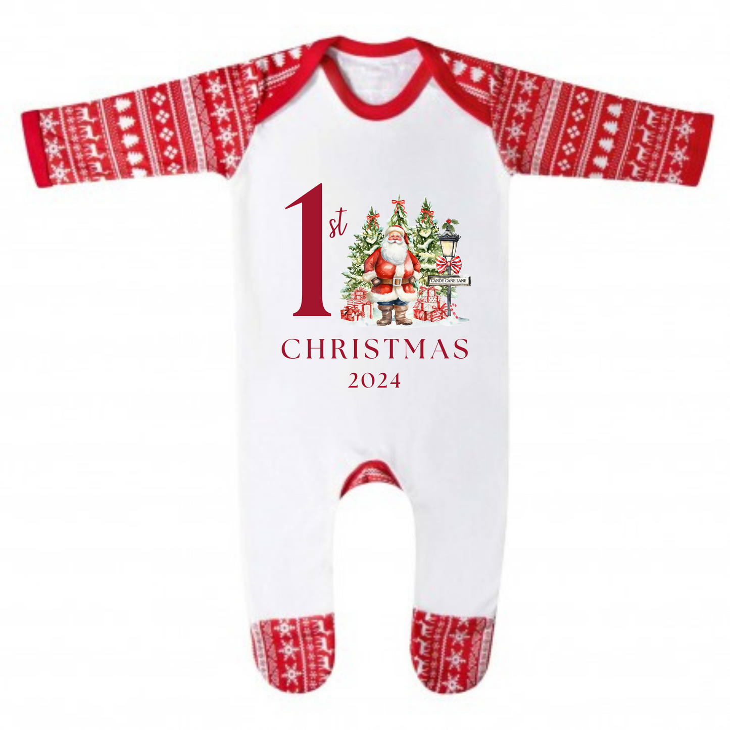 1st Christmas Baby Rompersuit - Santa Design