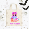 Happy Halloween Iridescent Ghost - Canvas Bag