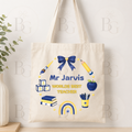 Personalised World’s Best Teacher Tote Bag – Custom Male Teacher Gift