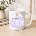 Personalised Sparkly Pumpkin 11oz Ceramic Mug - Purple