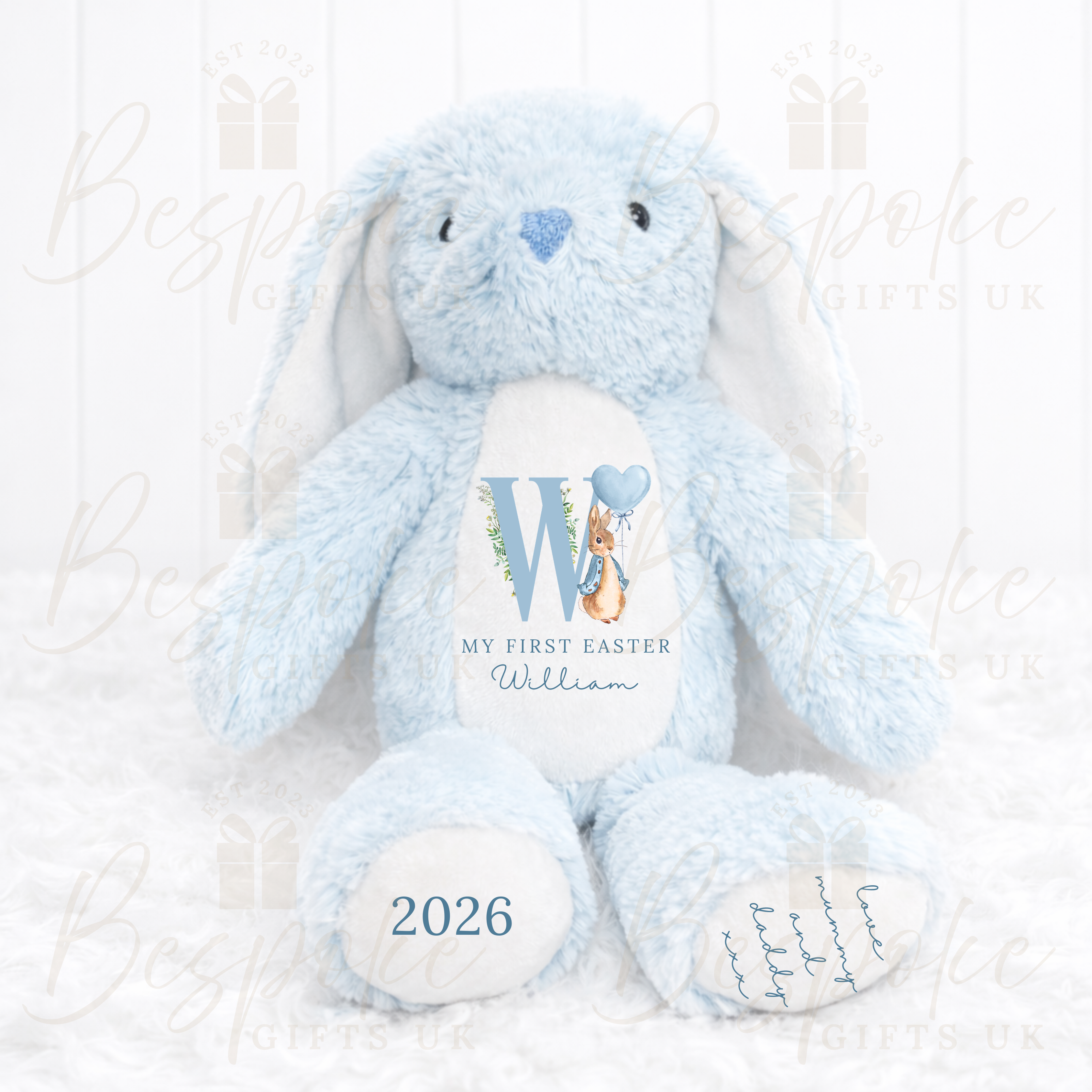 My First Easter - Personalised Bunny - Blue