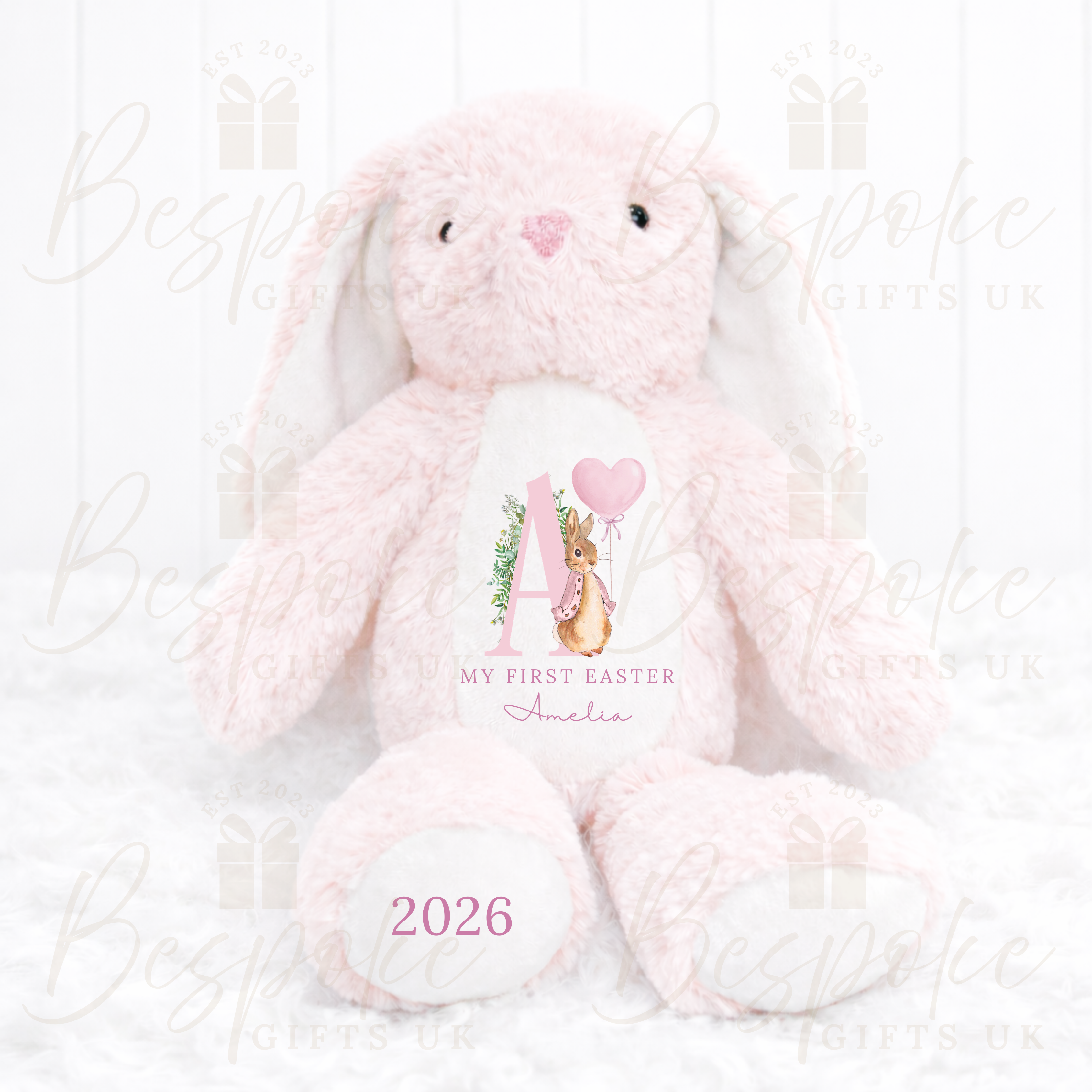 My First Easter - Personalised Bunny - Pink