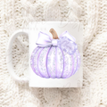 Personalised Sparkly Pumpkin 11oz Ceramic Mug - Purple