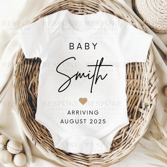 Pregnancy Announcement - Personalised Baby Grow