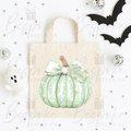 Personalised Sparkly Green Pumpkin - Canvas Bag