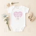 Love You Daddy - Short Sleeve Baby Vest - Pink Heart