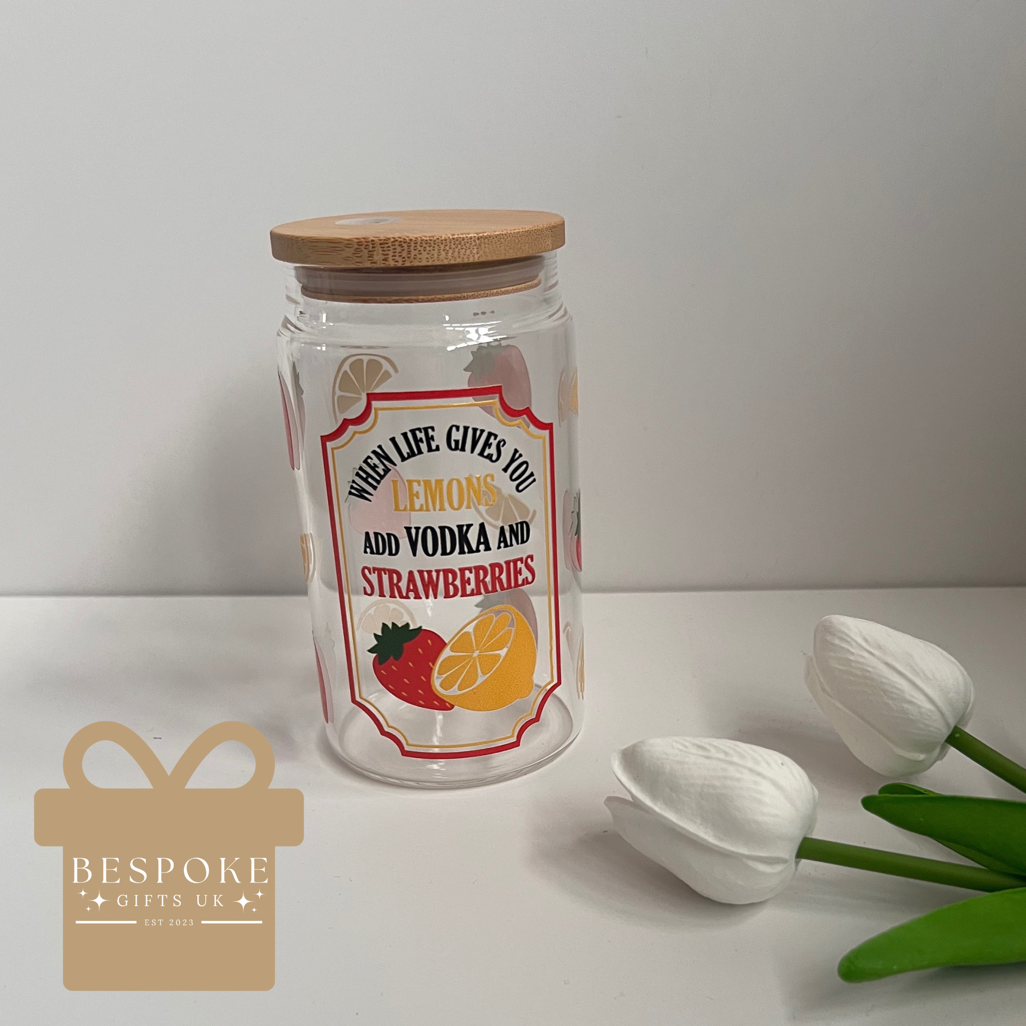 When Life Gives You Lemons Add Vodka & Strawberries  - 16oz Glass Tumbler