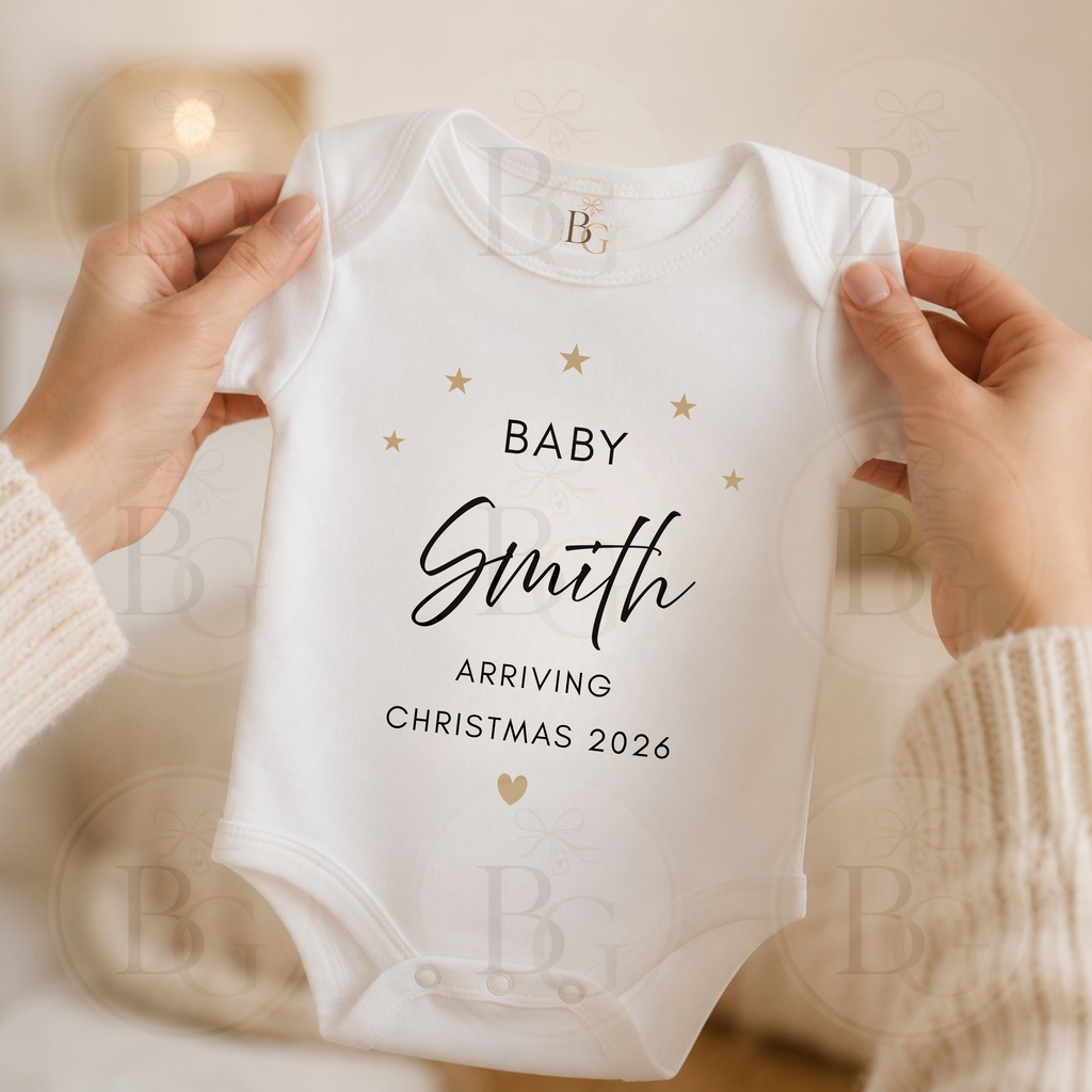 Personalised Star Design Pregnancy Announcement Bodysuit