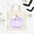 Personalised Sparkly Purple Pumpkin - Canvas Bag