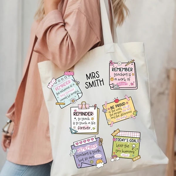 Personalised Teacher Reminders - Canvas Bag