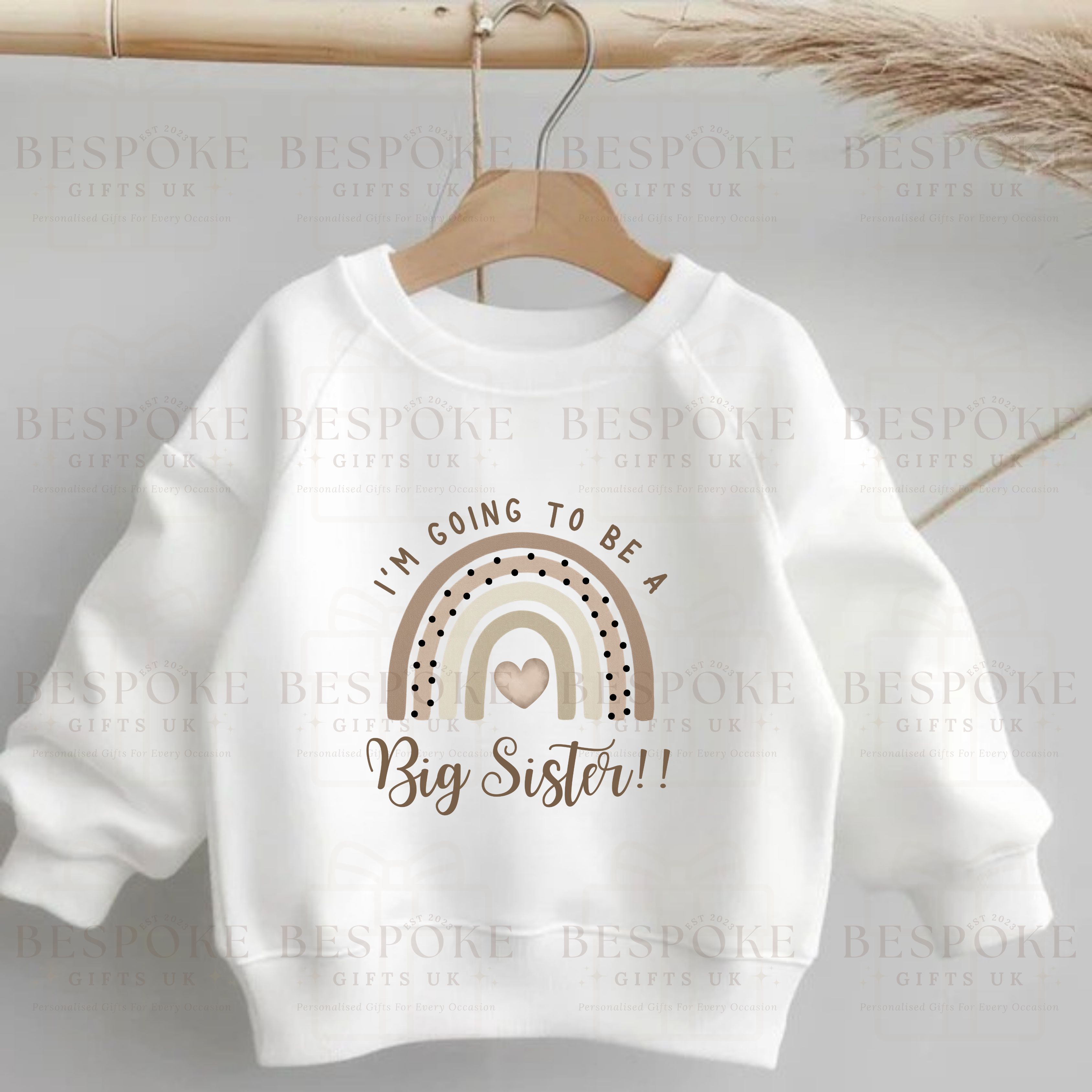 I’m Going To Be A Big Sister - White Jumper - Neutral Design