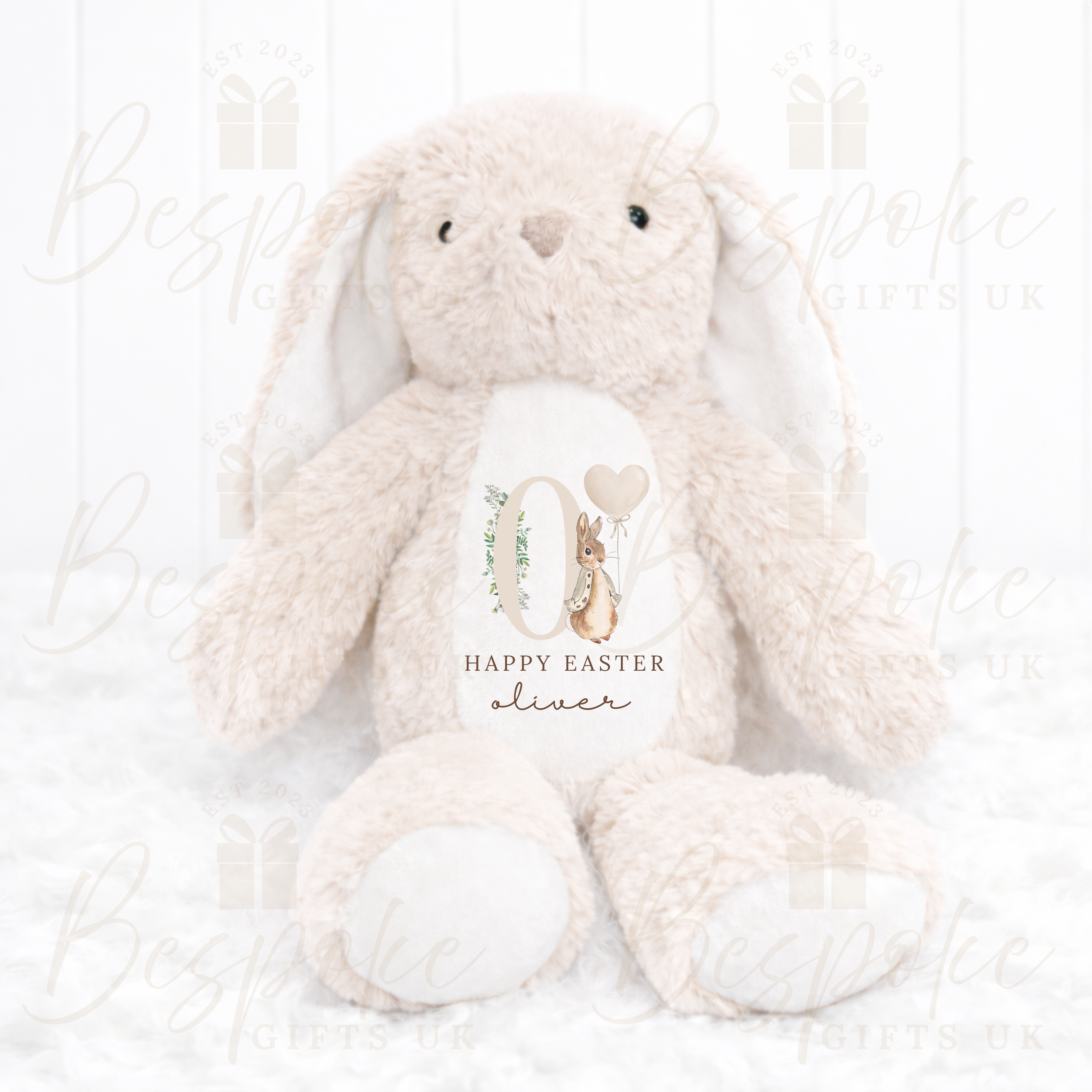 Happy Easter - Personalised Bunny - Light Brown
