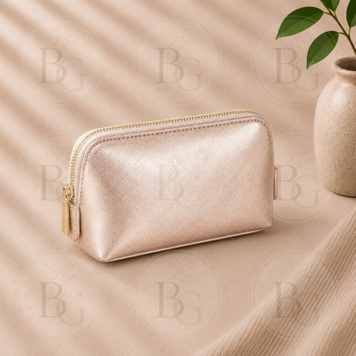 Personalised Monogram Small Makeup Bag – Custom Initial Cosmetic Pouch – Available in 7 Colours
