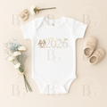 Born In 2026 - Short Sleeve Baby Vest - Bunny Design