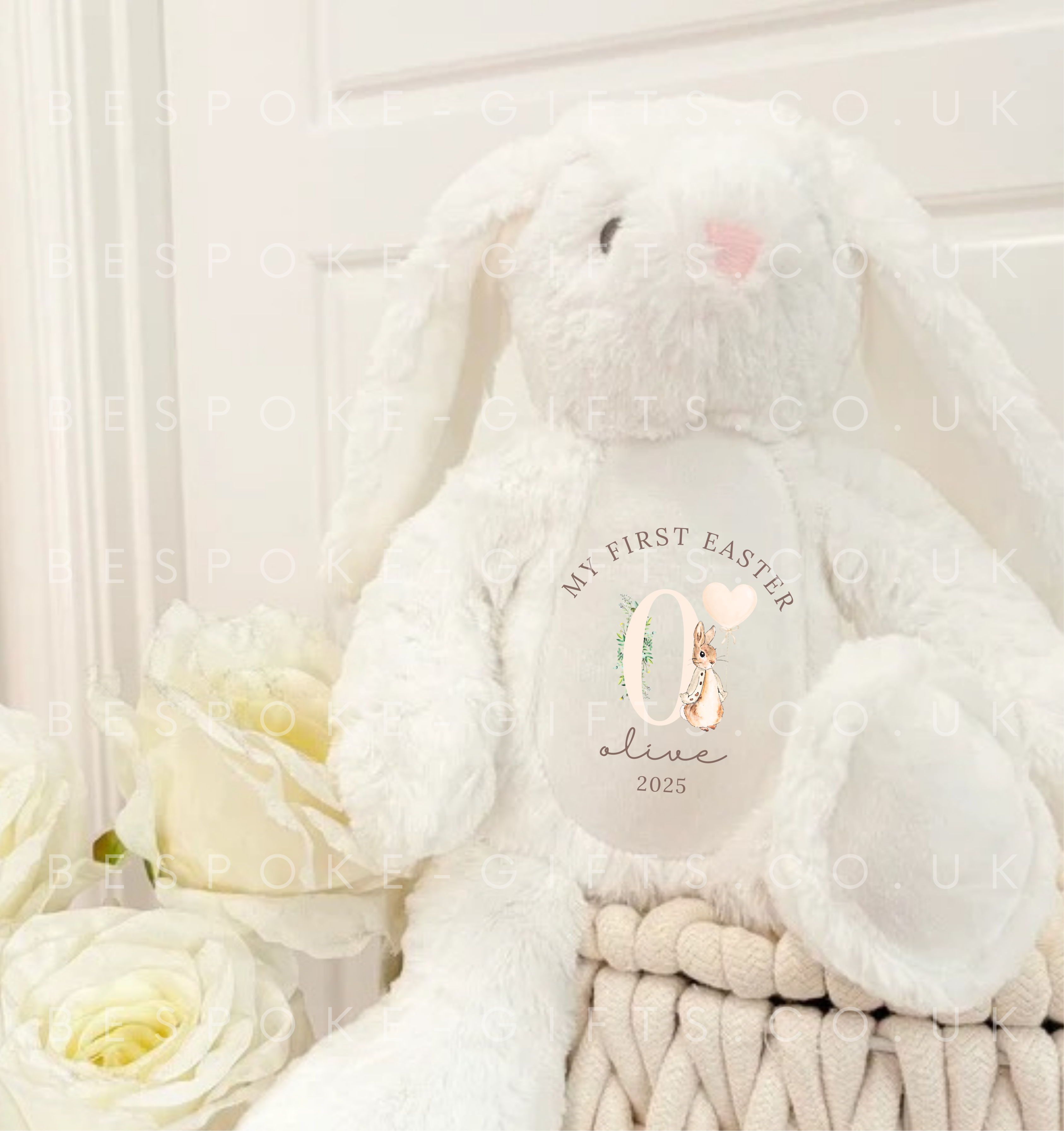 My First Easter - Personalised Bunny - White