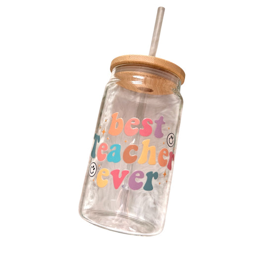 Best Teacher - 16oz Glass Tumbler