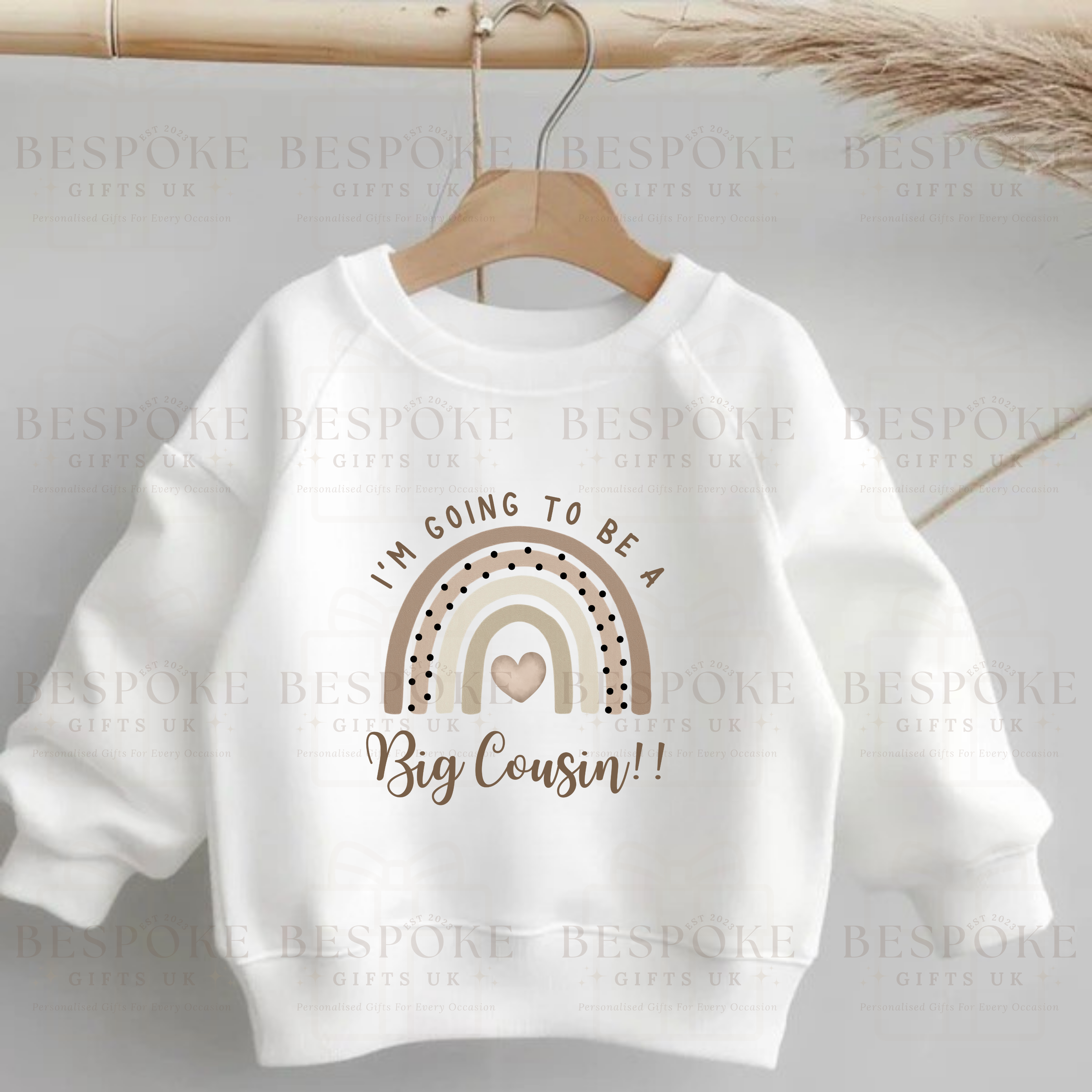 I’m Going To Be A Big Cousin - White Jumper - Neutral Design