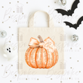Personalised Sparkly Orange Pumpkin - Canvas Bag