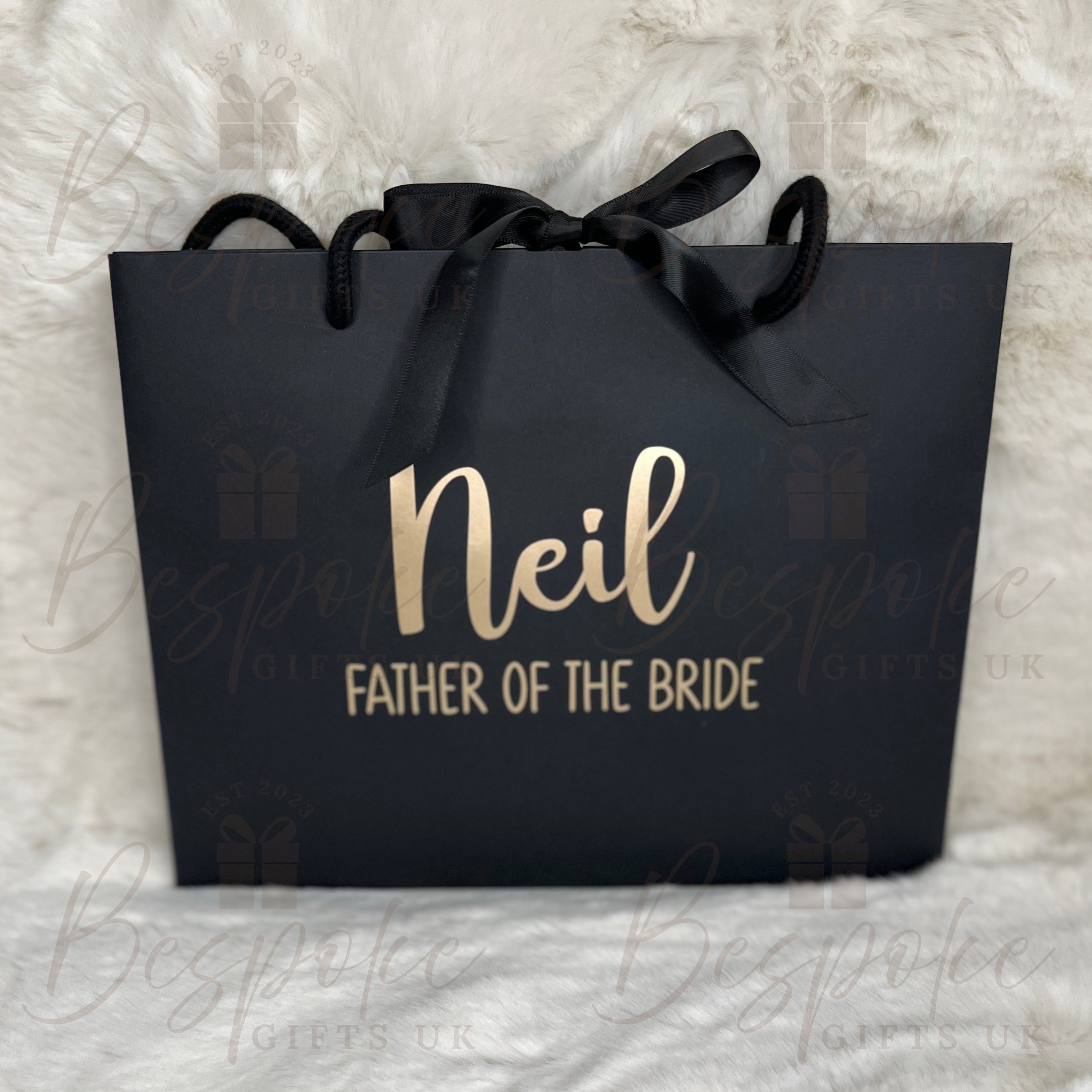 Personalised Black Wedding Gift Bags - Large