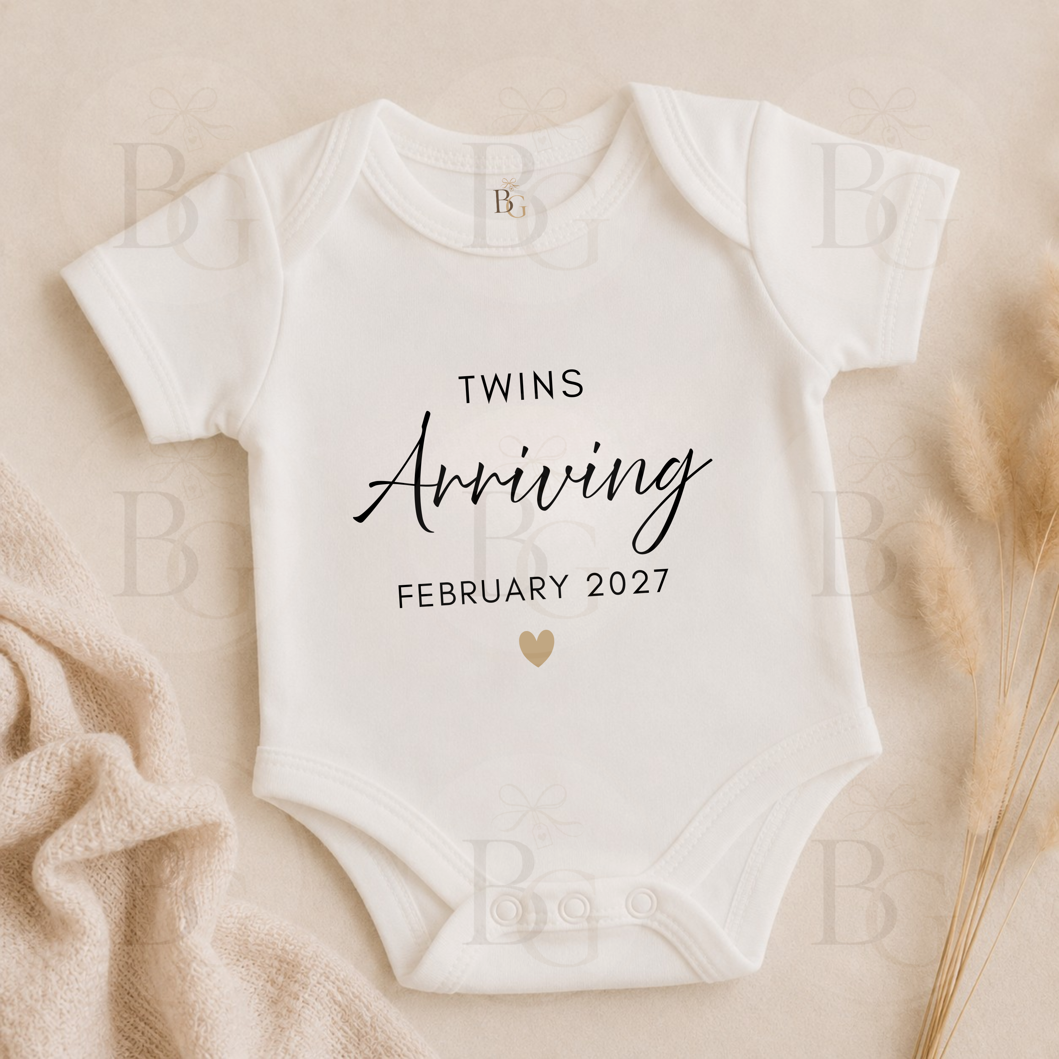 Personalised Twins Pregnancy Announcement Bodysuit