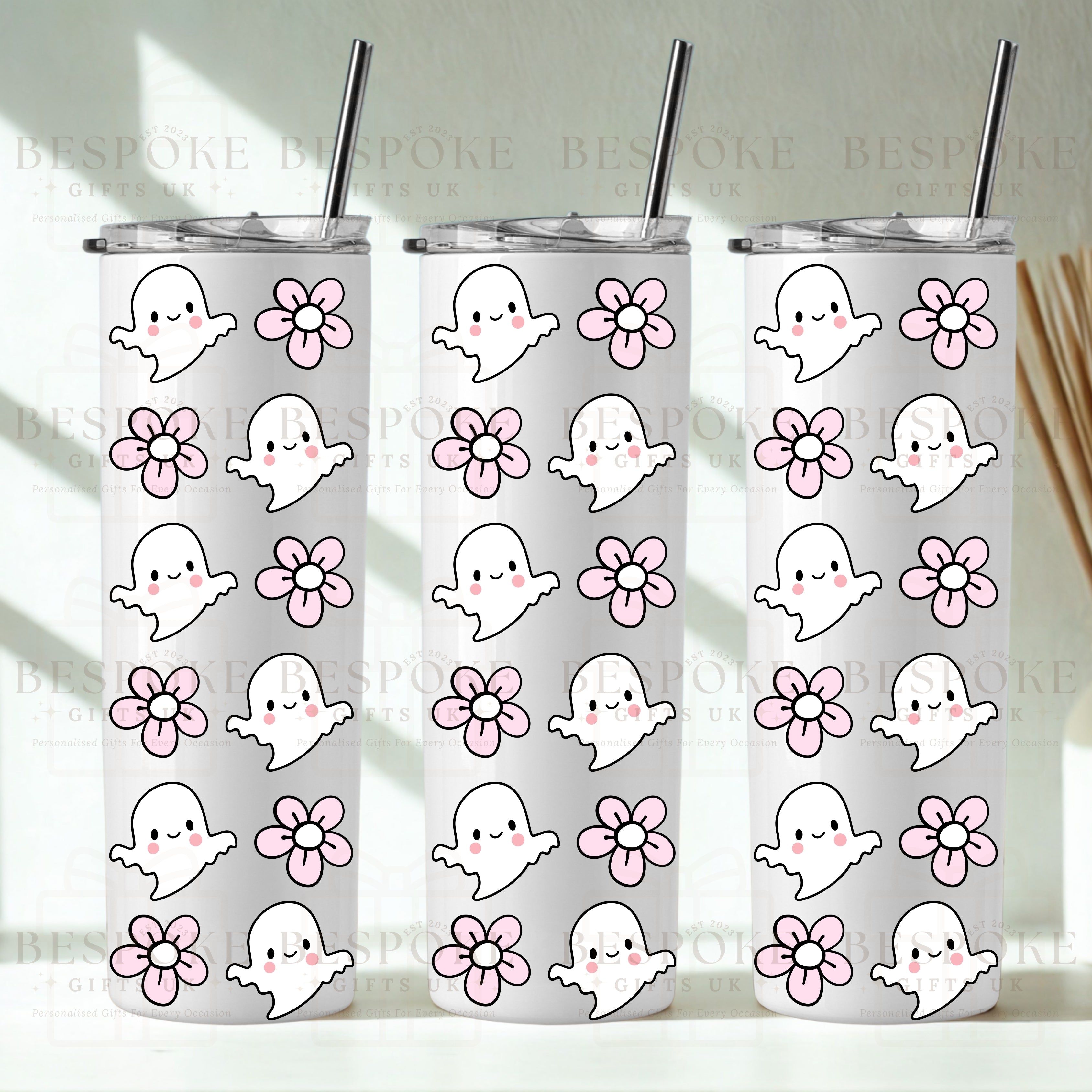 Cute Ghosts & Flowers 20oz Insulated Tumbler