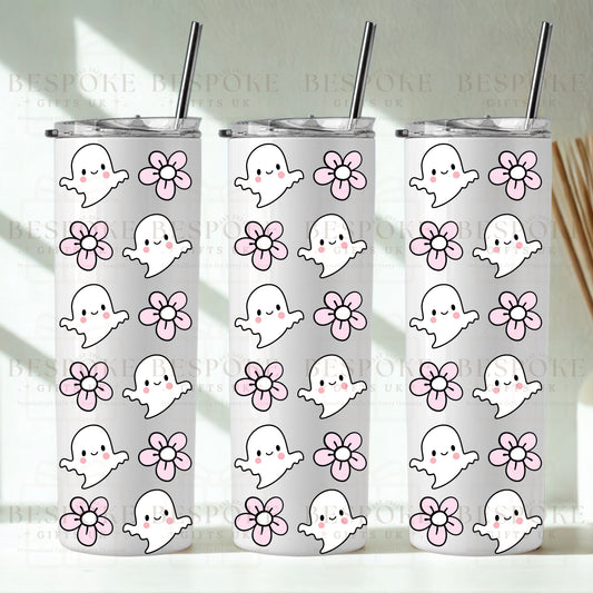 Cute Ghosts & Flowers 20oz Insulated Tumbler