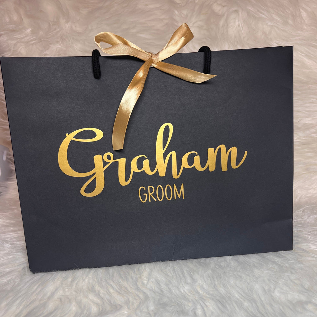 Personalised Wedding Gift Bags - Black