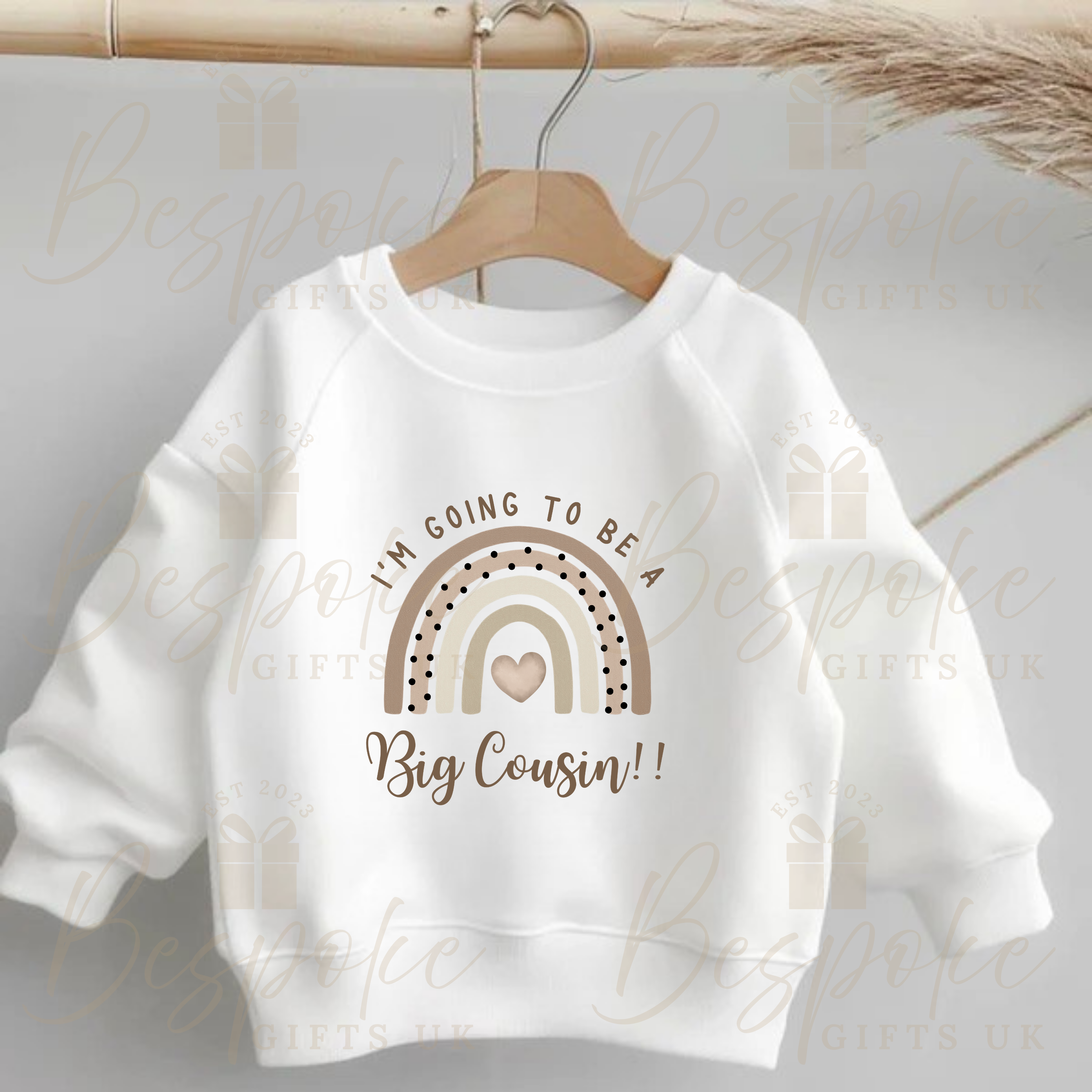 I’m Going To Be A Big Cousin - White Jumper - Neutral Design