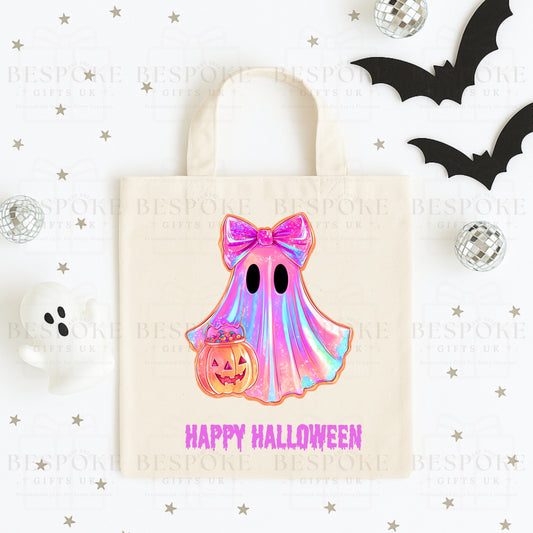 Happy Halloween Iridescent Ghost - Canvas Bag